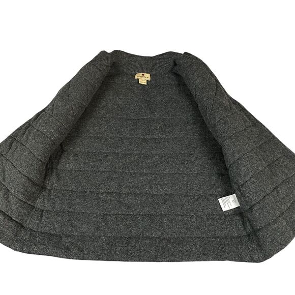 Woolrich Sweater Vest Womens Large Gray Snowflake Lambs Wool Sleeveless Full Zip - Picture 5 of 10